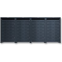 Metzler Design-Mülltonnenbox | 4er | 240l | Anthrazit RAL 7016 | horizontale Designlinien | Nexus