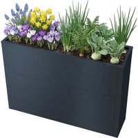 Metzler Hochbeet L für den Garten | kompakte Größe | RAL 7016 Anthrazitgrau | 25 x 100 x 77 cm