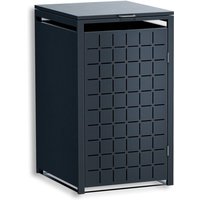 Metzler Design-Mülltonnenbox | 1er | 240l | Anthrazit RAL 7016 | Quadratmuster | Geo