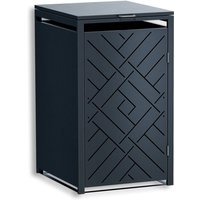 Metzler Design-Mülltonnenbox | 1er | 240l | Anthrazit RAL 7016 | Rautenmuster | Prisma