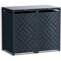 Metzler Design-Mülltonnenbox | 2er | 240l | Anthrazit RAL 7016 | Rautenmuster | Prisma