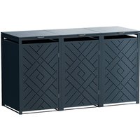 Metzler Design-Mülltonnenbox | 3er | 240l | Anthrazit RAL 7016 | Rautenmuster | Prisma