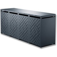 Metzler Design-Mülltonnenbox | 4er | 240l | Anthrazit RAL 7016 | Rautenmuster | Prisma