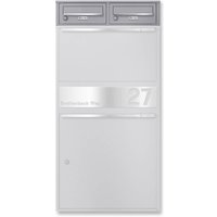 Metzler doppeltes Brieffach für Ihre Paketbox | mit austauschbarem Namensschild | Grau | für Modellreihe Bispo Max