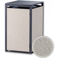 Metzler Mülltonnenbox mit Steinputz | 1er | 240L | aus Stahl | Witterungsbeständig | Beige