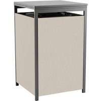 Metzler Mülltonnenbox mit Steinputz | 1er | 240L | aus Stahl | Witterungsbeständig | Beige