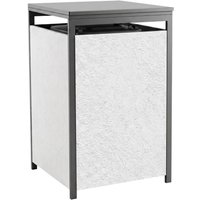 Metzler Mülltonnenbox mit Steinputz | 1er | 240L | aus Stahl | Witterungsbeständig | Weiß