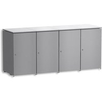 Metzler Mülltonnenbox | 4er | 240l | aus Aluminium | rostfrei & massiv | Grau