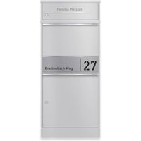 Ersatz Gravurplatte aus Edelstahl passend zur Paketbox Taren | Grau