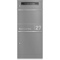 Ersatz Namensschild aus Edelstahl passend zur Paketbox Taren | Schwarz