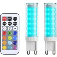 Metzler G9 LED Leuchtmittel RGBW | Dimmbar per Fernbedienung | 2er Set | Farbwechsel