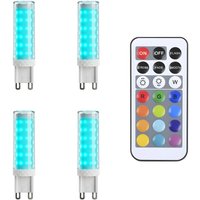 Metzler G9 LED Leuchtmittel RGBW | Dimmbar per Fernbedienung | 4er Set | Farbwechsel