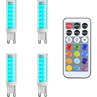 Metzler G9 LED Leuchtmittel RGBW | Dimmbar per Fernbedienung | 4er Set | Farbwechsel