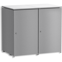 Metzler Mülltonnenbox | 2er | 240l | aus Aluminium | rostfrei & massiv | Grau