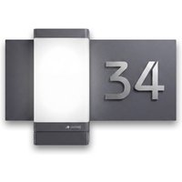 Hausnummernleuchte LED | Bluetooth | 3000K | Personalisierbar | LED-Außenleuchte mit Edelstahl-Hausnummer