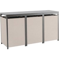 Metzler Mülltonnenbox mit Steinputz | 3er | 240L | aus Stahl | Witterungsbeständig | Beige