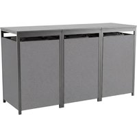 Metzler Mülltonnenbox mit Steinputz | 3er | 240L | aus Stahl | Witterungsbeständig | Grau