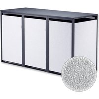 Metzler Mülltonnenbox mit Steinputz | 3er | 240L | aus Stahl | Witterungsbeständig | Weiß