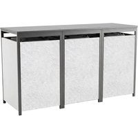 Metzler Mülltonnenbox mit Steinputz | 3er | 240L | aus Stahl | Witterungsbeständig | Weiß