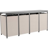 Metzler Mülltonnenbox mit Steinputz | 4er | 240L | aus Stahl | Witterungsbeständig | Beige