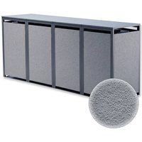 Metzler Mülltonnenbox mit Steinputz | 4er | 240L | aus Stahl | Witterungsbeständig | Grau
