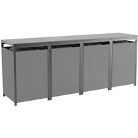 Metzler Mülltonnenbox mit Steinputz | 4er | 240L | aus Stahl | Witterungsbeständig | Grau