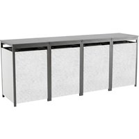 Metzler Mülltonnenbox mit Steinputz | 4er | 240L | aus Stahl | Witterungsbeständig | Weiß