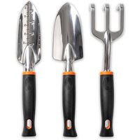 Metzler Gartenwerkzeug-Set 3-teilig | Aluminium | rutschfest & ergonomisch | rostfrei