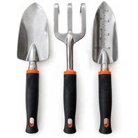 Metzler Gartenwerkzeug-Set 3-teilig | Aluminium | rutschfest & ergonomisch | rostfrei