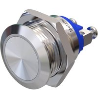 Metzler - Drucktaster 19mm - IP67 IK10 - Edelstahl - Flach - Schraubkontakte