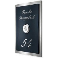 Metzler Klingelschild Edelstahl Anthrazit Gravur + LED-Taster | Decker