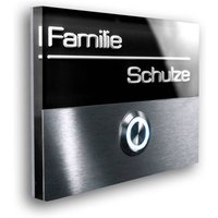 Metzler Türklingel Schwarz Edelstahl LED-3D-Namensgravur optional | Sora