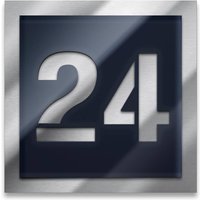 Metzler Hausnummernschild quadratisch Edelstahl Anthrazit
