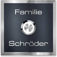 Metzler Türklingel Edelstahl Anthrazit Gravur + LED-Taster | Ari