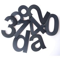 Metzler Hausnummer | Edelstahl | Arial | Anthrazitgrau | Höhe 14 cm