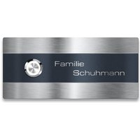 Metzler Türklingel Edelstahl Anthrazit austauschbares Namensschild Gravur | Wester