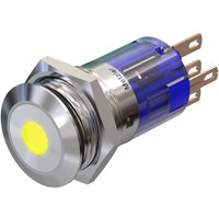 Metzler - Drucktaster 16mm - LED Punktbeleuchtung Gelb - IP67 IK10 - Edelstahl - Flach - Lötkontakte