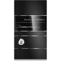 Metzler Design Türklingel Schwarz Acrylglas Gravur optional | Ava Slim