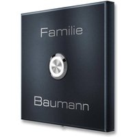 Metzler Türklingel Aufputz Anthrazit Edelstahl Gravur + LED-Taster | Vera