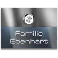 Metzler Türklingel Edelstahl Anthrazit 3D-Namensgravur + LED-Taster optional | Sena
