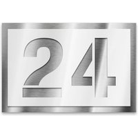 Metzler Hausnummernschild Edelstahl Weiß