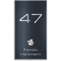 Metzler Funkklingel mit Gravur und Hausnummer | RAL 7016 Anthrazitgrau | Alan