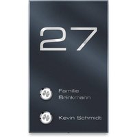 Metzler Funkklingel Zweifamilienhaus | personalisiert mit Gravur | RAL 7016 Anthrazitgrau | Alan M2