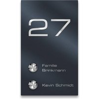 Metzler Türklingel Zweifamilienhaus Anthrazit Gravur | Alan Slim M2