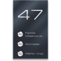 Metzler Türklingel Aufputz Mehrfamilienhaus Anthrazit Gravur | Alan M3