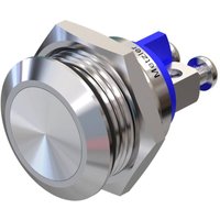 Metzler - Drucktaster 16mm - IP67 IK10 - Edelstahl - Flach - Schraubkontakte