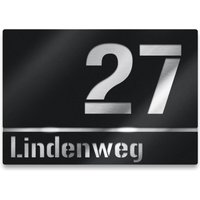 Hausnummernschild aus Edelstahl Schwarz matt