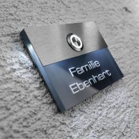 Metzler Türklingel Edelstahl Anthrazit mit 3D-Gravur + LED-Taster | Sena XL