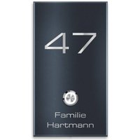 Metzler Türklingel Aufputz Anthrazit Gravur LED-Taster | Alan