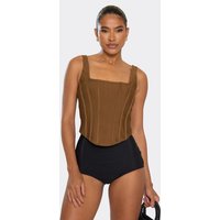Strappy Corset Top In Khaki Green Bandage, Women's Size UK 6